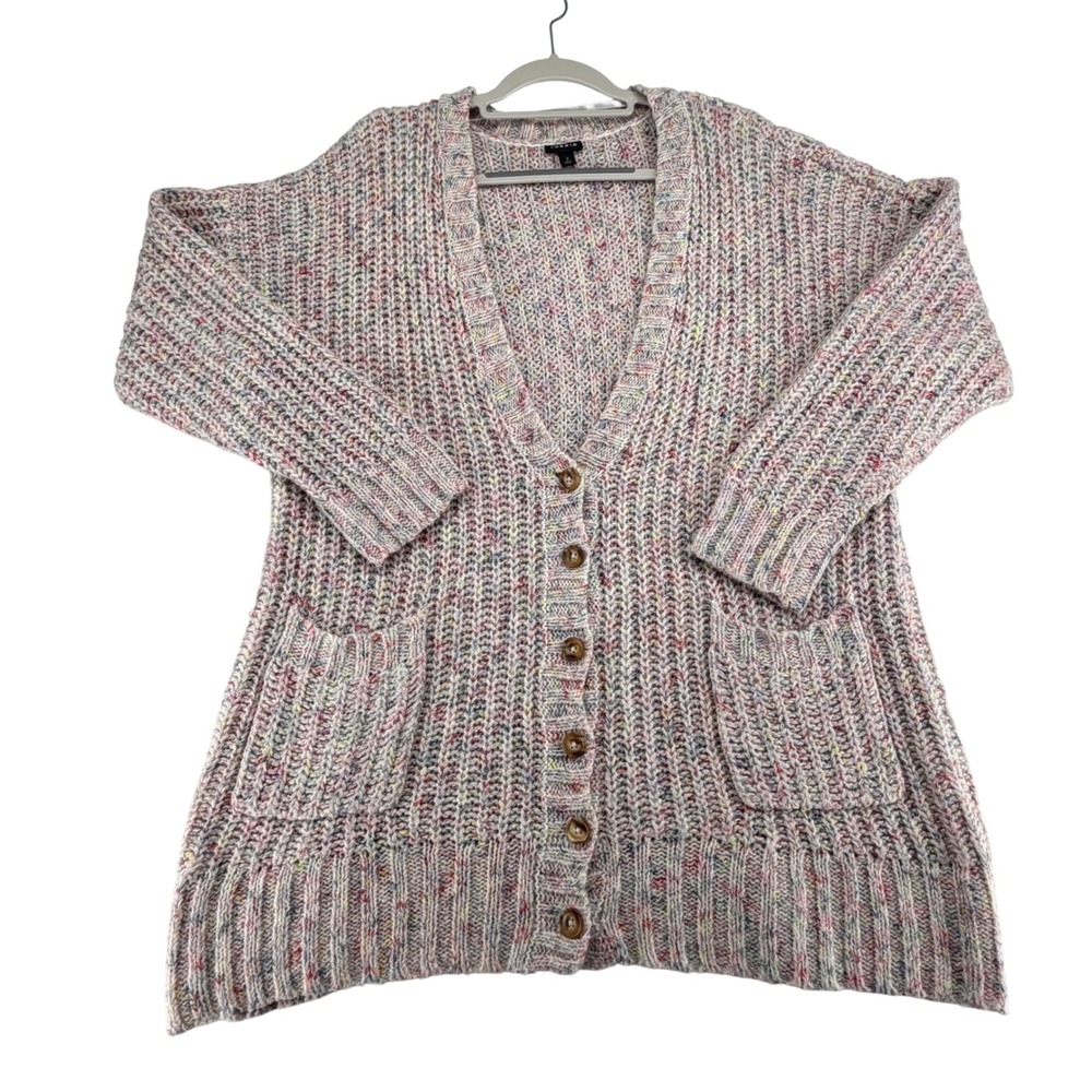 Torrid Confetti Chunky Knit Cardigan Sweater Pockets Womens Plus 2 18/20 Casual